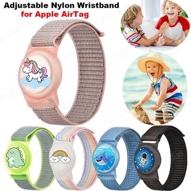 Konouyouko AirTag Kinder-Armband Schutzhülle mit verstellbarem Nylon-Armband für GPS-Tracker in Multicolour - Bild 1