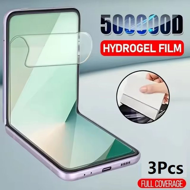 3 Stück Full Cover Hydrogel Displayschutzfolie für Samsung Galaxy Z Flip 6 5G, 4 5G und 3 5G, transparent - Bild 1