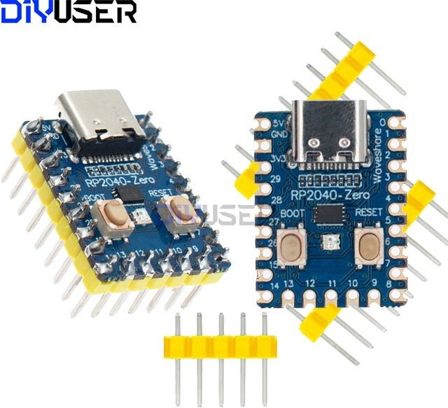 DIYUSER RP2040-Zero Mikrocontroller Modul Raspberry Pi Pico Development Board mit Dual-Core Cortex M0 Prozessor und 2MB Flash in Blau - Bild 1