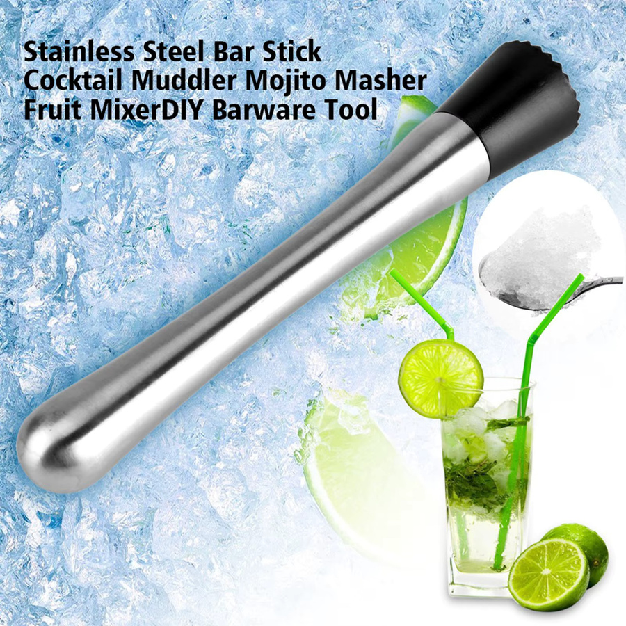 TOPINCN Cocktail Muddler aus Edelstahl in Silber, Länge: 20 cm - Bild 3