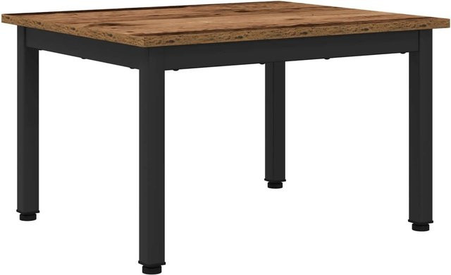 vidaXL Couchtisch aus Altholz in Braun mit Metallbeinen, B/T/H: 60 x 50 x 36 cm - Bild 1