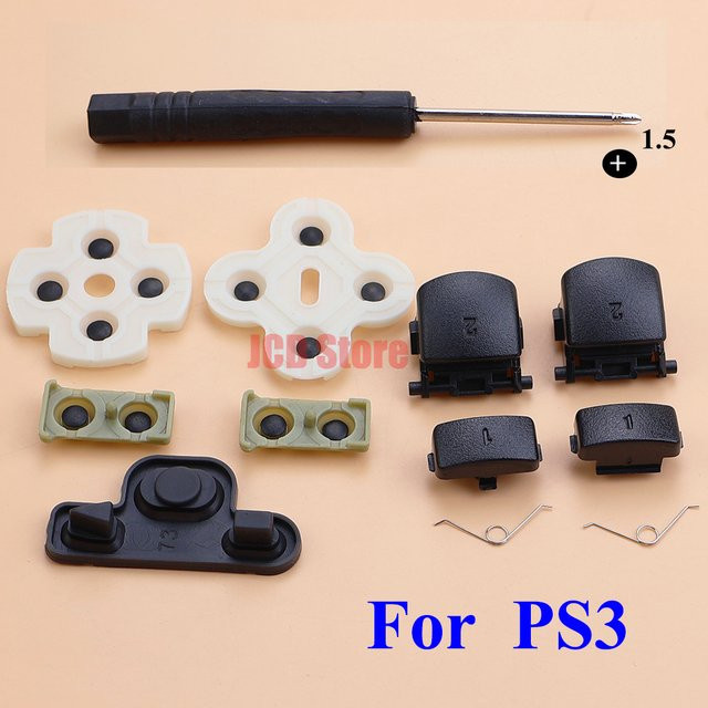 JCD Reparatur-Set für PS3 Controller: Leitfähige Gummitasten für L1 R1 L2 R2 Trigger ABCD - Bild 1