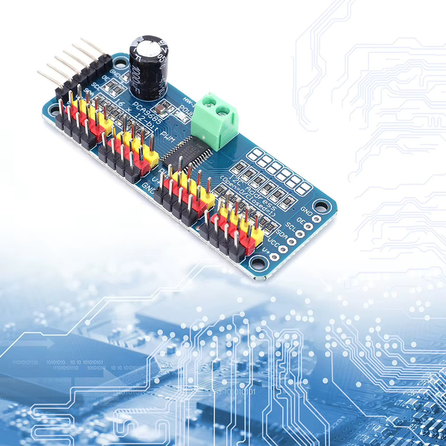 APWIKOGER 16-Kanal PCA9685 PWM-Servo-Treiberplatine mit IIC-Schnittstelle und 12-Bit-Auflösung in Blau für Arduino und Raspberry Pi - Bild 4