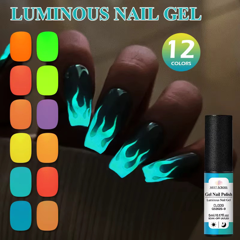 MEET ACROSS Gel-Nagellack, Neon Glow-in-the-Dark, 5 ml, Glänzend - Bild 2