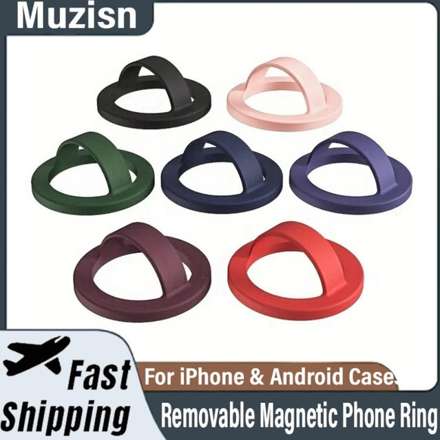 Muzisn Magnetischer Telefonring aus wasserdichtem flüssigem Silikon in Pink für iPhone und Android - Bild 1