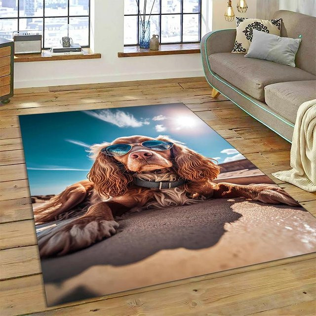 Karpetti Hund-Cartoon Teppich mit rutschfester Unterseite, Mehrfarbig, B/B: 60 x 90 cm - Bild 1