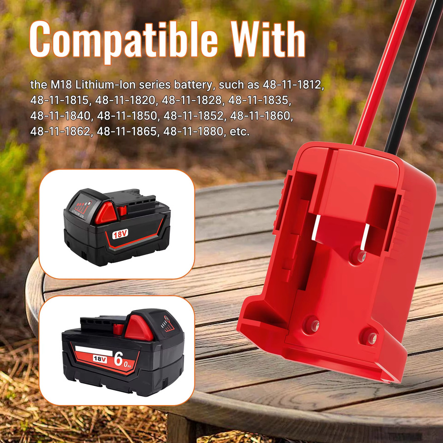 Akku-Adapter für Milwaukee 14,4 V 18 V 20 V Li-Ionen-Akkus, Akku-Konverter in Rot - Bild 4