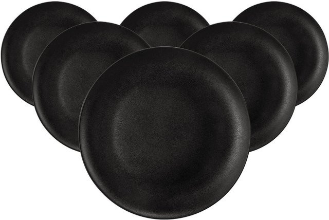 Seltmann Weiden Frühstücksteller Liberty Velvet Black aus Keramik 6er Set Durchmesser: 22,7 cm - Bild 1