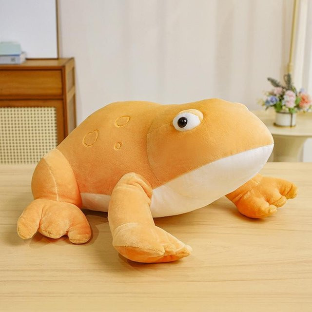 Yiran Health & Beauty Frosch Plüschpuppe, Grün & Gelb, 35cm - Bild 1