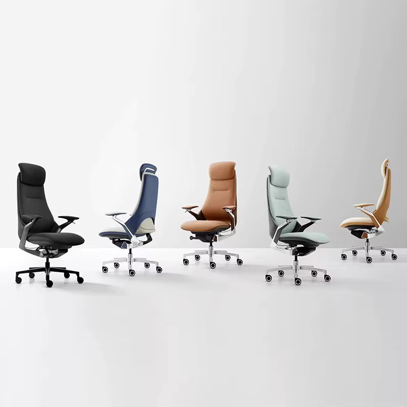 Ergonomischer Bürostuhl von DUTRIEUX aus Kunstleder mit Kopfstütze und Armlehnen in Mehrfarbig - Bild 2