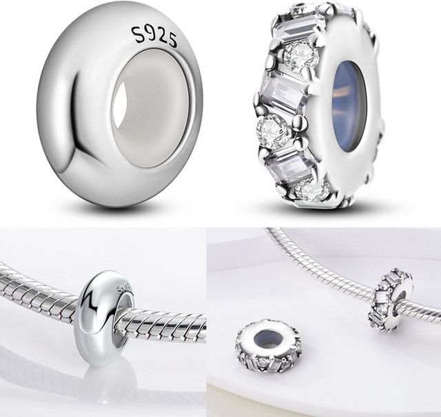 Parmuz Silikon-Stopper-Verschluss, 925 Silber, Zirkonia - Bild 1