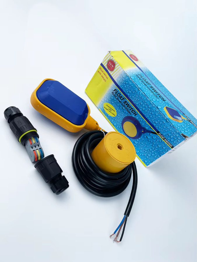 QHJIA Wasserstandsschalter mit wasserdichtem Anschluss, automatischer Pumpen-Flüssigkeitsstandsensor für Wassertank und Turm, 220V 380V, gelb, 2-5m Kabel - Bild 5