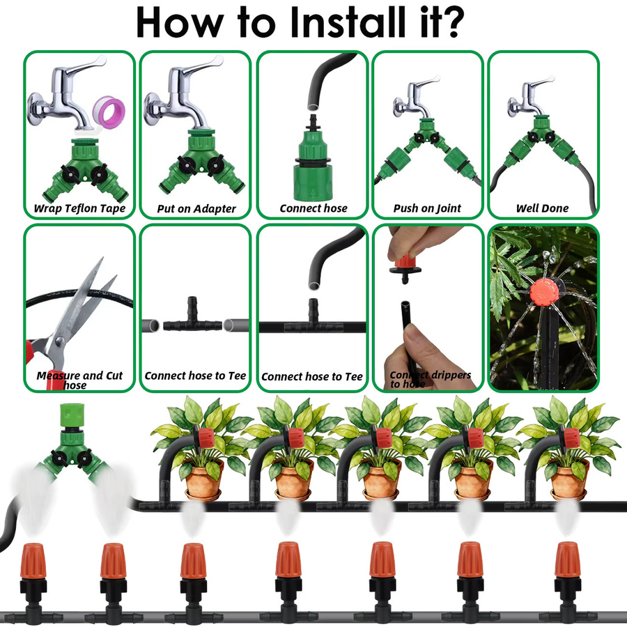 KESLA DIY Automatische Tropfbewässerung mit 1/4 Zoll Schlauchsystem für die wassersparende Gartenbewässerung - Bild 6