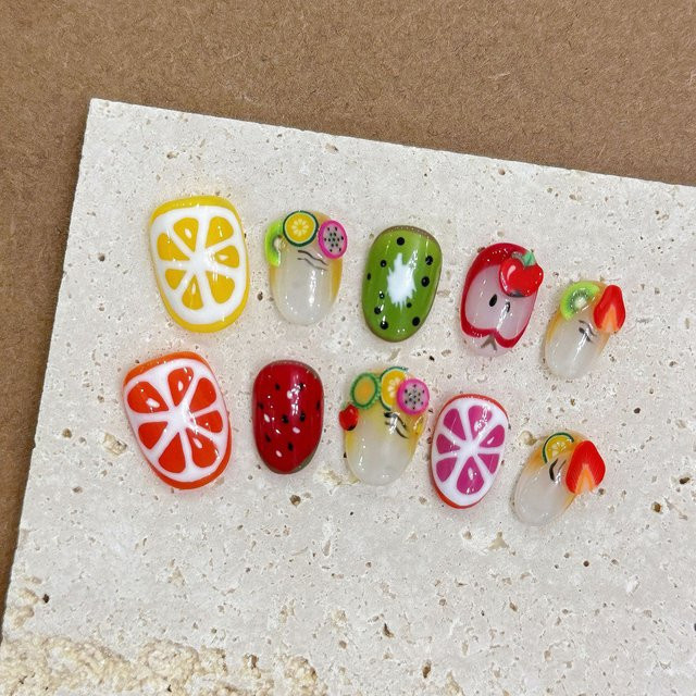 YADORNOS Kunstnägel, Obst Dekor, Glänzend, Unisex - Bild 1