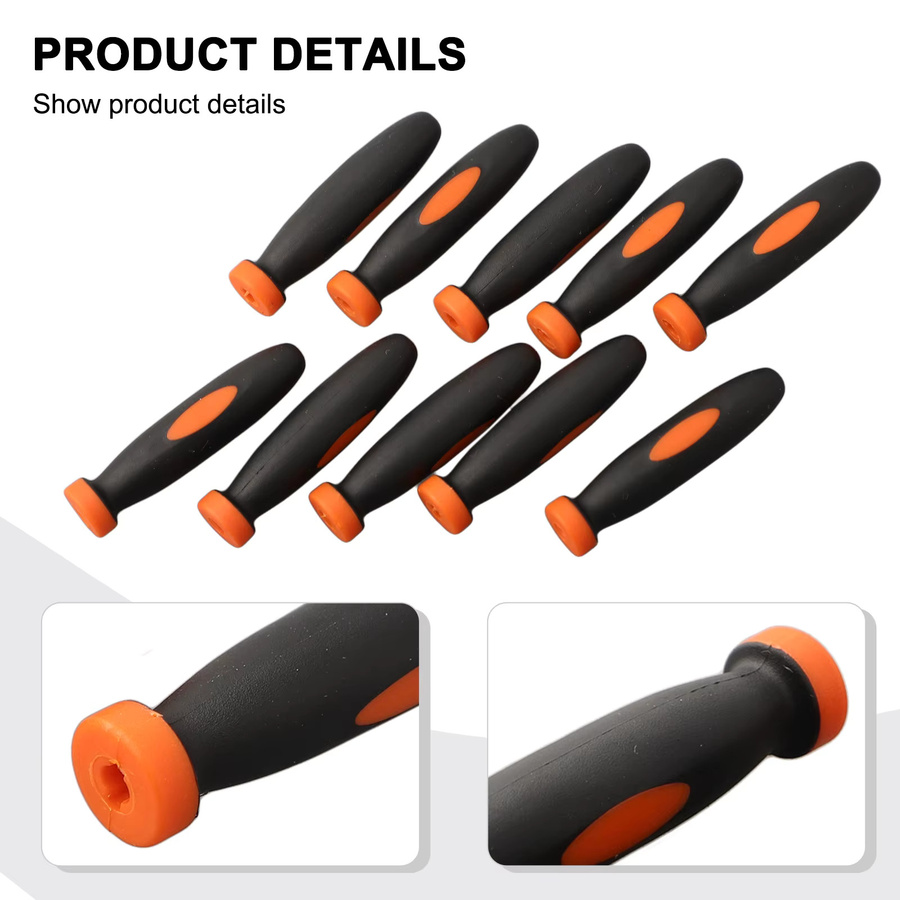 10 Stück Gummifeilen-Griffe von VIBRATITE in Schwarz mit 3 mm Lochdurchmesser und 2,36 Zoll Durchmesser - Bild 2