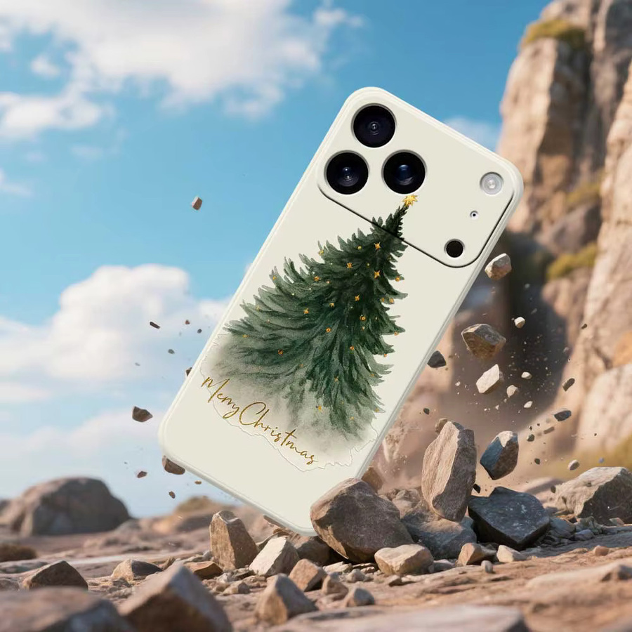 Silikon Soft Cover mit Weihnachtsbaum-Muster für Apple iPhone 11 bis iPhone 17 Pro Max, Multicolor - Bild 2