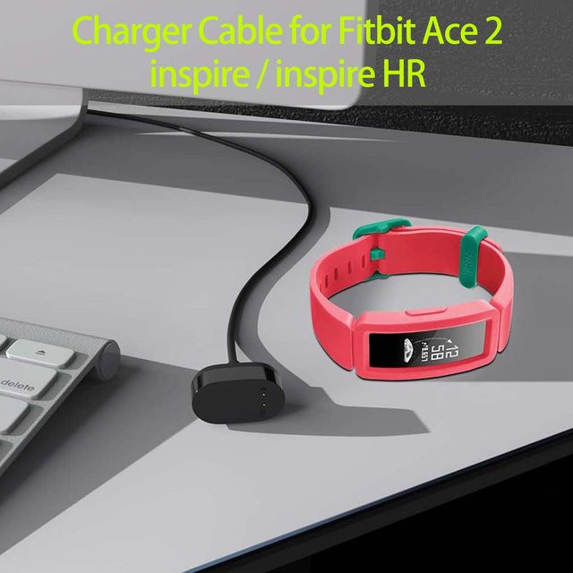Ersatz USB-Ladekabel für Fitbit Inspire, Inspire HR und Ace 2 in Schwarz mit USB-A Anschluss - Bild 1