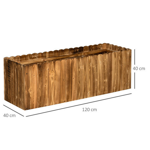 Outsunny Hochbeet aus Tannenholz in Beige, B/T/H: 120 x 40 x 40 cm - Bild 3