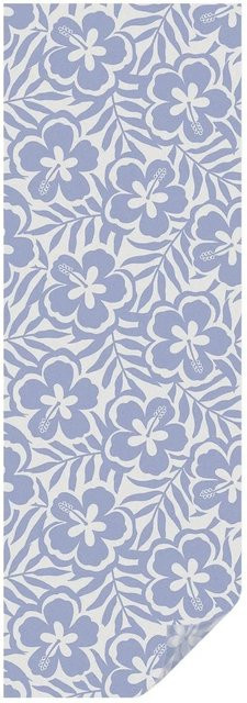 Tulup Fensterfolie Hibiskusblüten Sichtschutzfolie Blau, Breite: 50 cm, Höhe: 146 cm - Bild 1