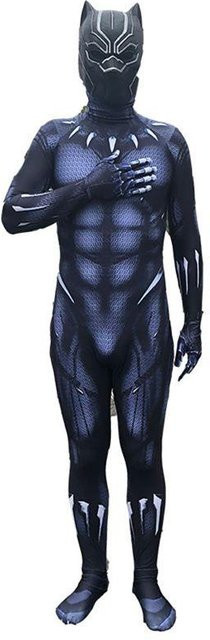 MirthMuse Black Panther Superhelden Cosplay Jumpsuit, Schwarz - Bild 1