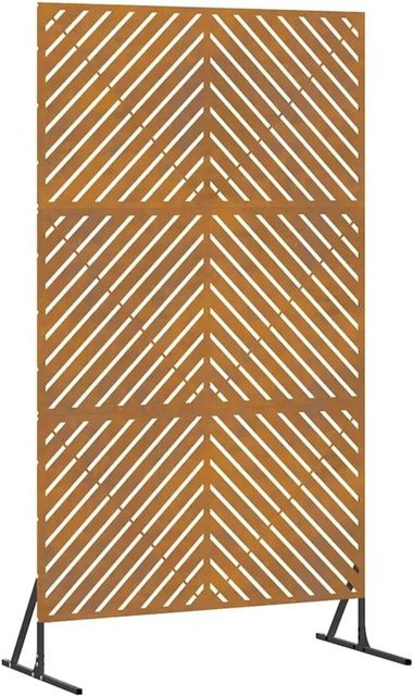 vidaXL Sichtschutz Paravent aus Stahl in Grau und Braun, B/T/H: 100 x 50 x 180 cm - Bild 1