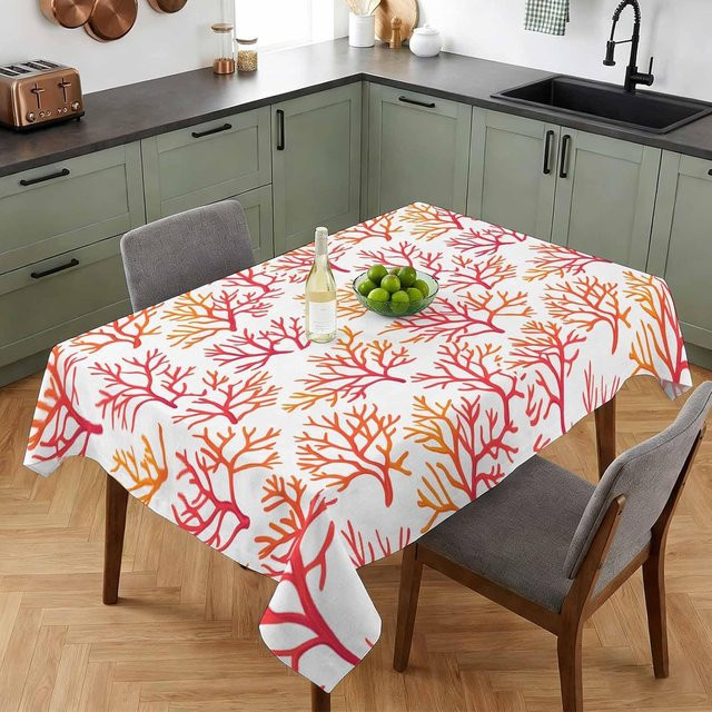 Rechteckige Tischdecke JMG Household Supplies Sommer Ozean in Rot, Orange und Koralle, B/T: 140 x 240 cm - Bild 1