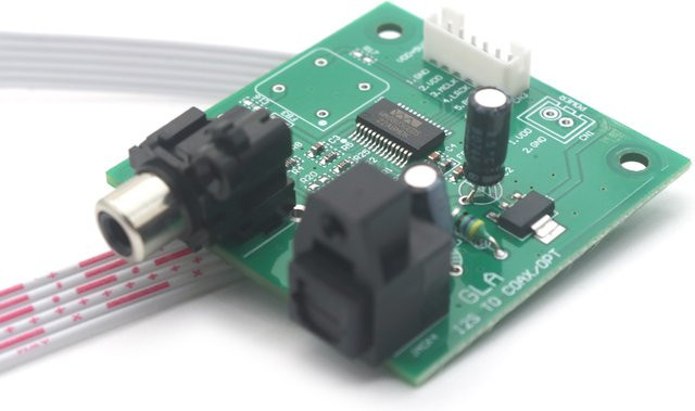 DykbRadio WM8805 I2S zu SPDIF Koaxial-Glasfaser-Board Digitaler Audio-Decoder mit I2S-Eingang und Sampling 44,1K bis 192K in Grün - Bild 1
