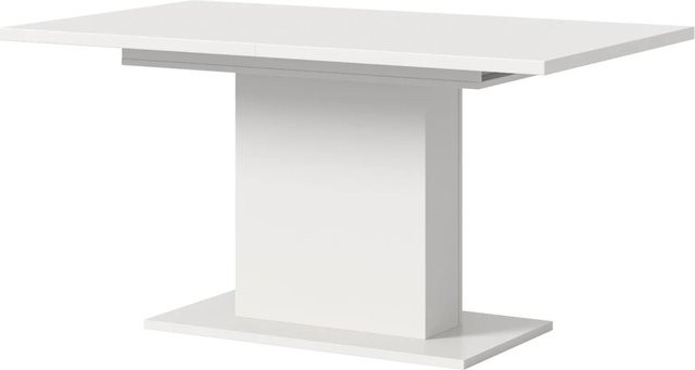 Inn.Furn Esstisch ausziehbar in Weiß, moderner Küchentisch aus MDF und Metall, Breite: 150 cm bis 190 cm, Tiefe: 90 cm, Höhe: 76 cm - Bild 1