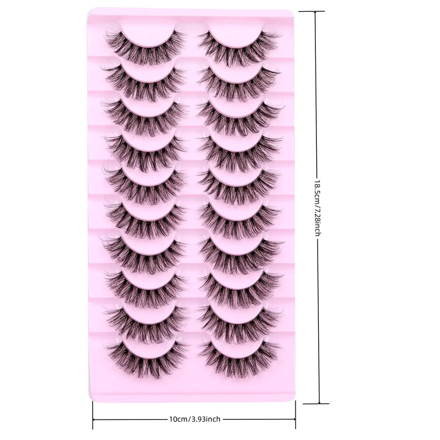 Falsche Wimpern, 10 Paar, Black, Natürlich, Wispy 3D Volumen - Bild 4