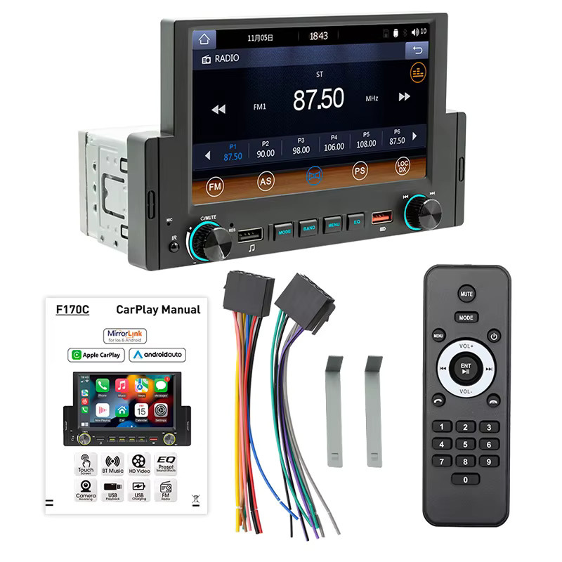 Hippcron 1Din Autoradio mit 6,2 Zoll HD Touchscreen, Carplay, Android Auto, Bluetooth und Dual USB in Schwarz - Bild 4