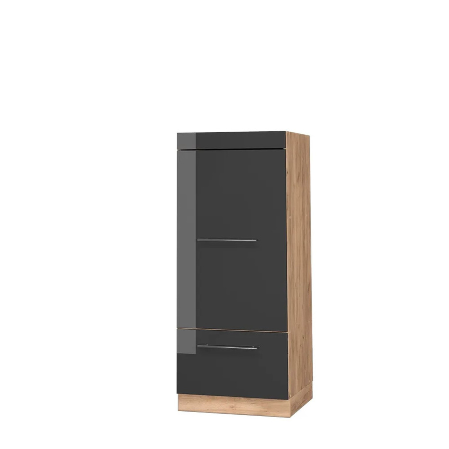 Vicco Mikrowellenschrank Fame-Line in Anthrazit Hochglanz und Goldkraft Eiche, Breite: 60 cm, Höhe: 153,6 cm, Tiefe: 58 cm - Bild 2