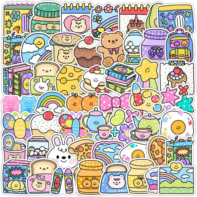 50 wasserfeste Emoji-Graffiti-Aufkleber mit Glitzer-Effekt in Multicolour von BulingBulingStickers Store - Bild 1