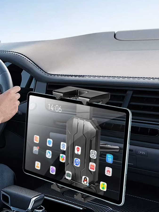 Auto-CD-Schlitz-Tablet-Halterung in Schwarz für 4-14 Zoll Geräte, Telefonhalterung und Armaturenbrett-Bildschirmständer für Navigation und Reisen - Bild 5