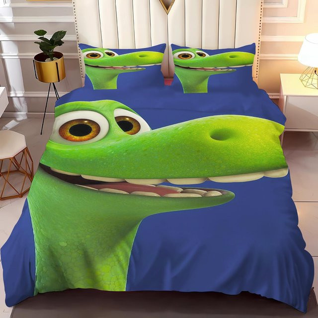 Flylo Bettwäsche Set Anime The Good Dinosaur mit Bettbezug und Kissenbezug, Blau, B/H: 140 x 210 cm - Bild 1