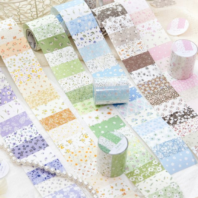 YCDBTH Washi Tape mit Blumen- und Wolkendesign in Multicolour für kreatives DIY und Tagebücher - Bild 1