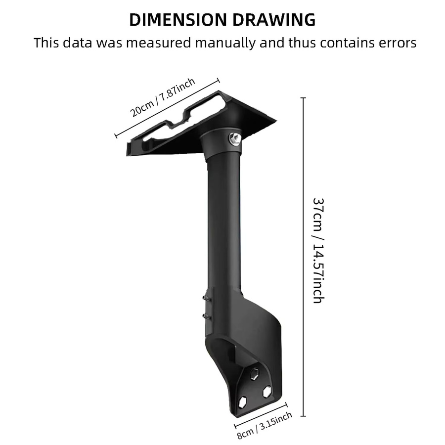Starlink Gen3/V3 Standard Dish 360 Grad drehbares Dach- und Wandmontage-Set mit kurzer Stangenhalterung in Schwarz - Bild 6