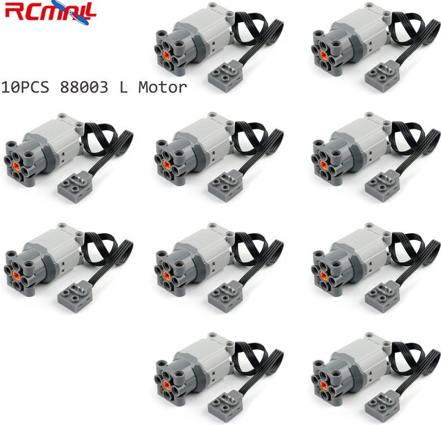 Wishiot 10er Set MOC Power Functions Kit 88003 L Motor Bausteine in Grau - Bild 1