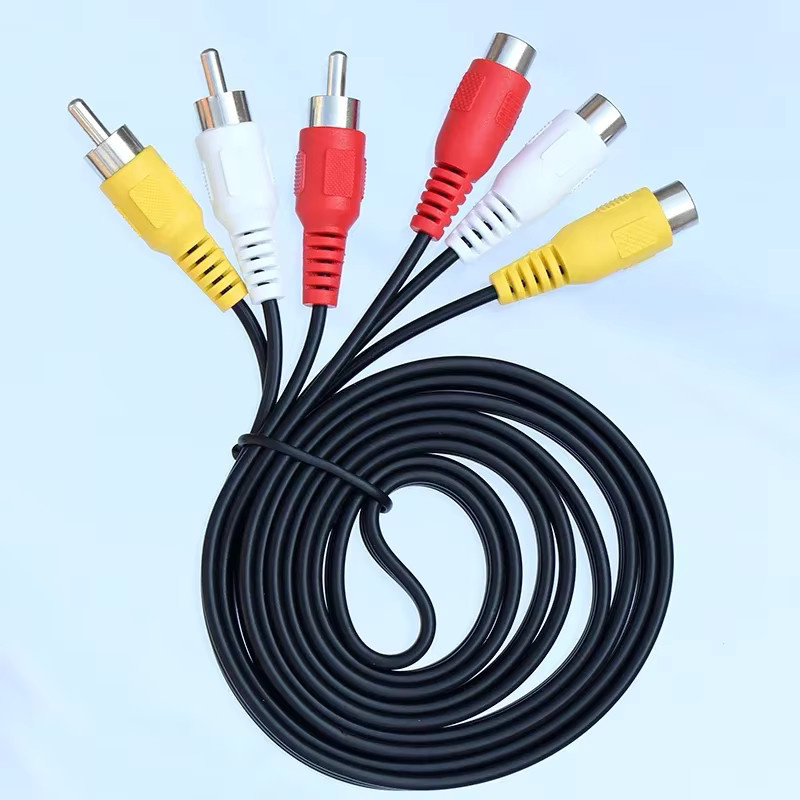 BSN RCA auf 3 RCA Verlängerungskabel Audio-Video-AV-Stecker auf Buchse in Schwarz und Multicolour - Bild 4