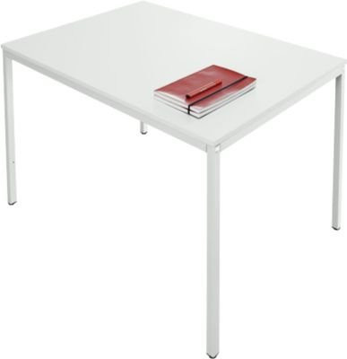 Schäfer Shop Pure Stahlrohrtisch in Rechteckform mit Quadratrohrfuß, Farbe: lichtgrau, B/T/H: 120 x 80 x 72 cm - Bild 1