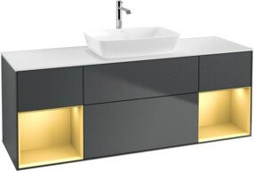 V&B Waschtischunterschrank Finion in Grau lackiert, Breite: 160 cm - Bild 1