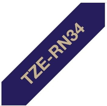 Brother P-touch Textil-Schriftband TZe-RN34 unlaminiert, Farbe: Gold auf Marineblau, Breite: 12 mm, Länge: 4 m - Bild 3