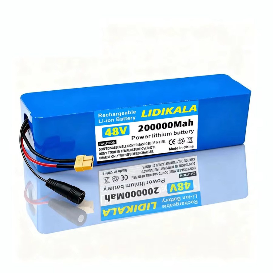 48V 200000mAh 13S3P 18650 Lithium-Ionen-Akku mit integriertem BMS-Sicherheitsschutz in Blau für Elektroroller und faltbare E-Bikes - Bild 2