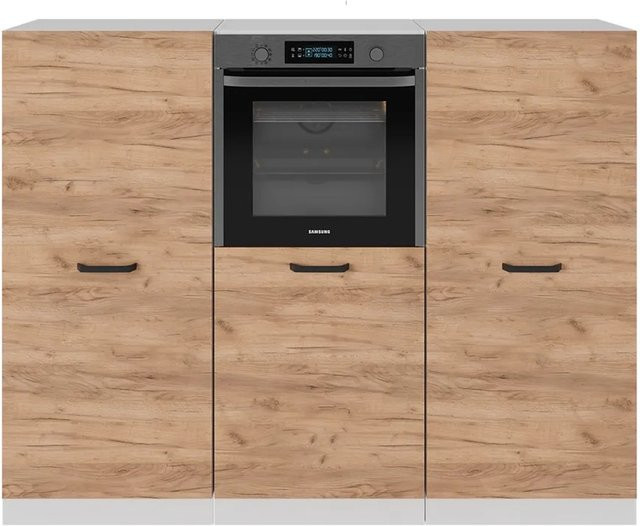 Vicco R-Line Küchenblock Goldkraft Eiche Weiß modern mit Türen und Schubladen Breite: 180 cm - Bild 1
