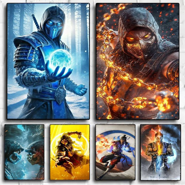 Mortal Kombat Anime-Poster als wasserfester Papieraufkleber zur Wanddekoration - Bild 1