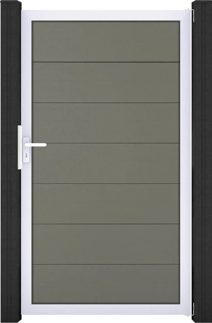 GroJa Tor Solid Grande Schwenktor aus Aluminium in Grau, B: 150 cm, H: 180 cm - Bild 1