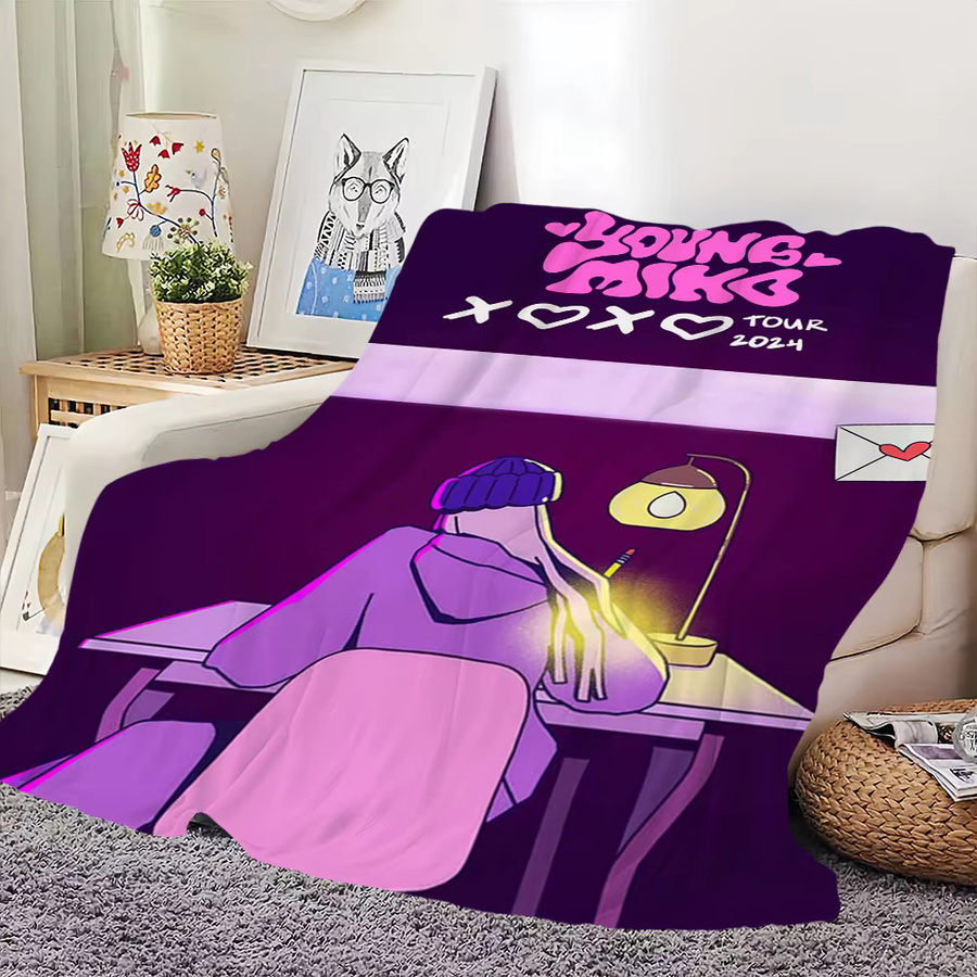 Singer Young Miko Atts Plüschdecke in Lila, weiche und warme Kuscheldecke aus Polyester für Erwachsene - Bild 6
