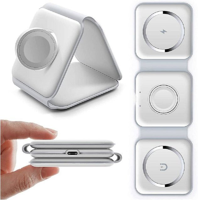 COFI 1453 Kabelloses Ladegerät 15W für Smartphone, Apple Watch und AirPods in Weiß - Bild 1