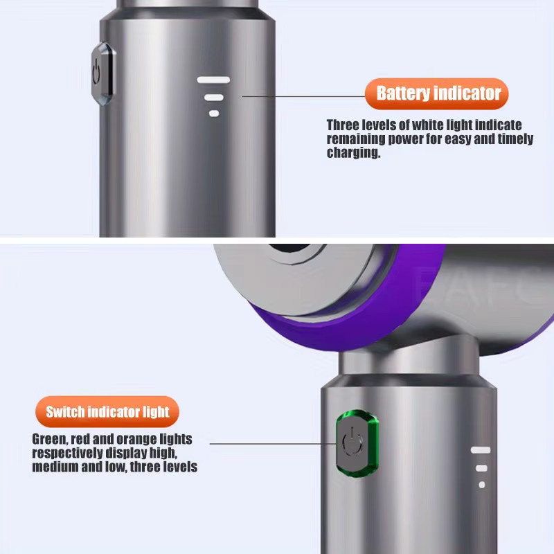 EAFC Mini-Auto-Staubsauger kabellos mit 20000 Pa Saugkraft und 6000 mAh Akku in Silber und Lila - Bild 4