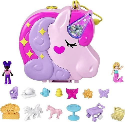 Mattel Polly Pocket Unicorn Tea Party Spielset HCG20 in Bunt/Mehrfarbig - Bild 1