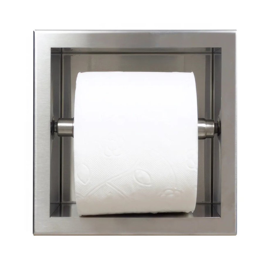 KOLMAN WC-Rollenhalter Unterputz aus Edelstahl in Silber, B/T/H: 17,3 x 17,3 x 8,7 cm - Bild 2